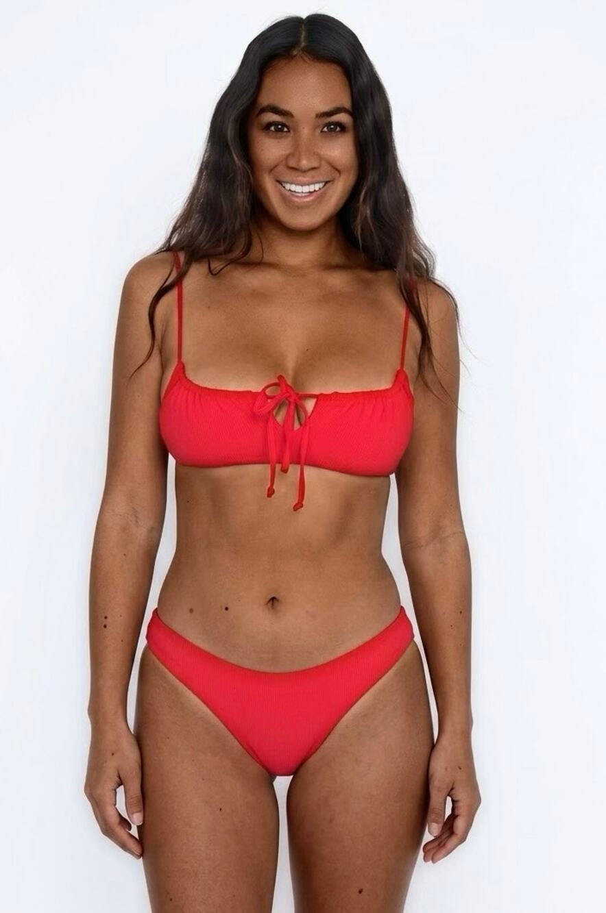 Skatie• ‘Demi’ Bikini Top in CHERRY Red